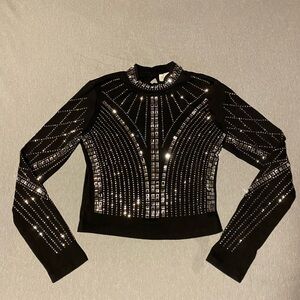Black Embellished Women's Blouse